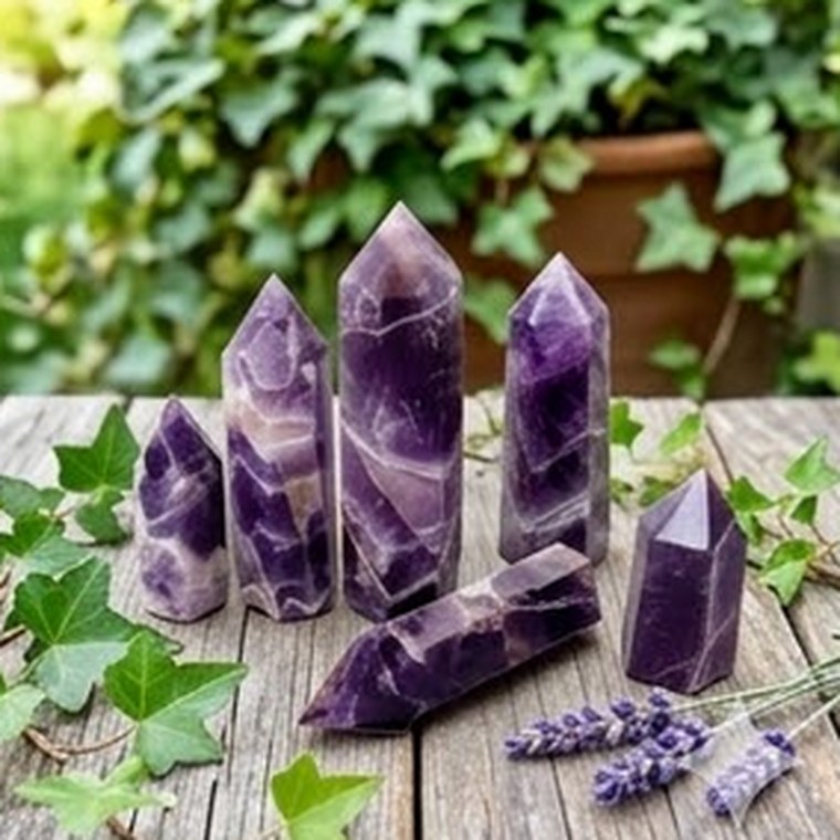 Amethyst crystal towers catching the light
